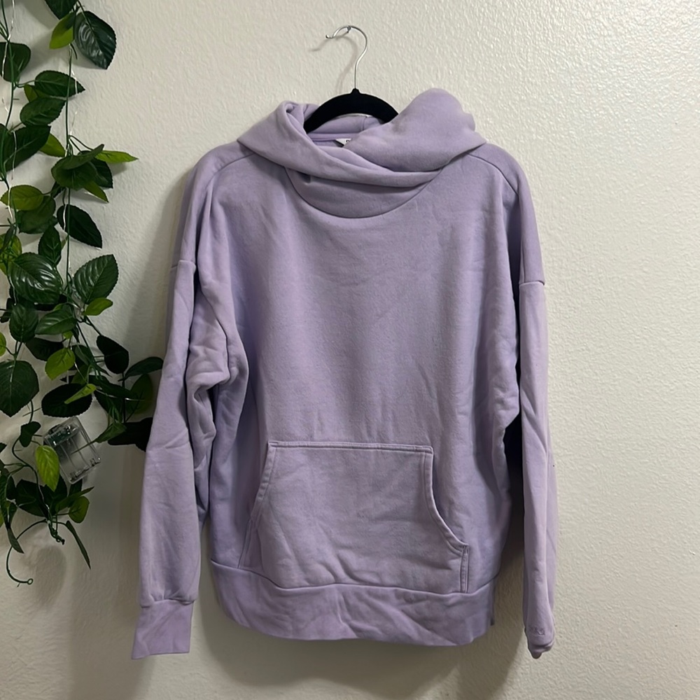 Purple cowl neck hoodie — size M